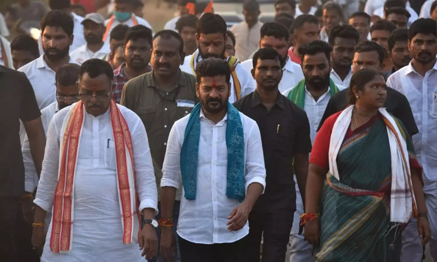 Revanth Reddy kicks off Haath Se Haath Jodo padayatra from Medaram