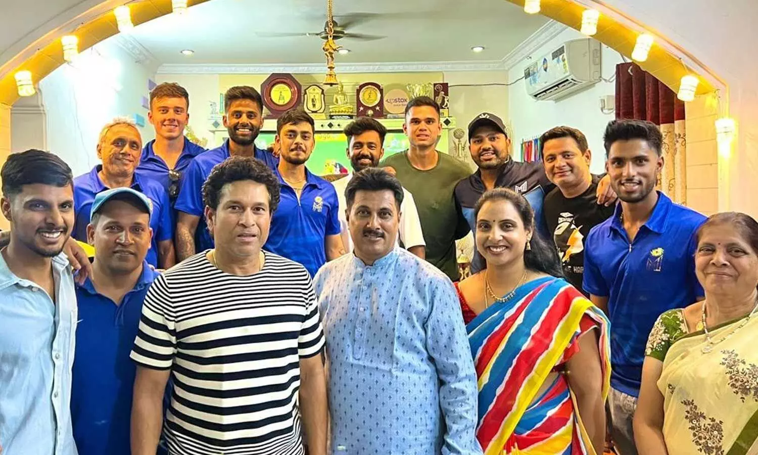 Hyderabad batsman Tilak Varma hosts dinner to Sachin Tendulkar, Mumbai Indians at his home