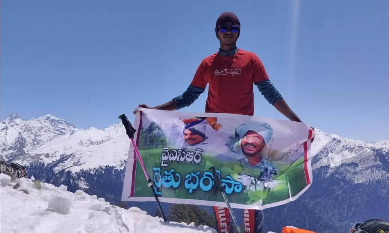 Mountaineer Suresh Babu scales 7 peaks, raises banners of Navaratnalu