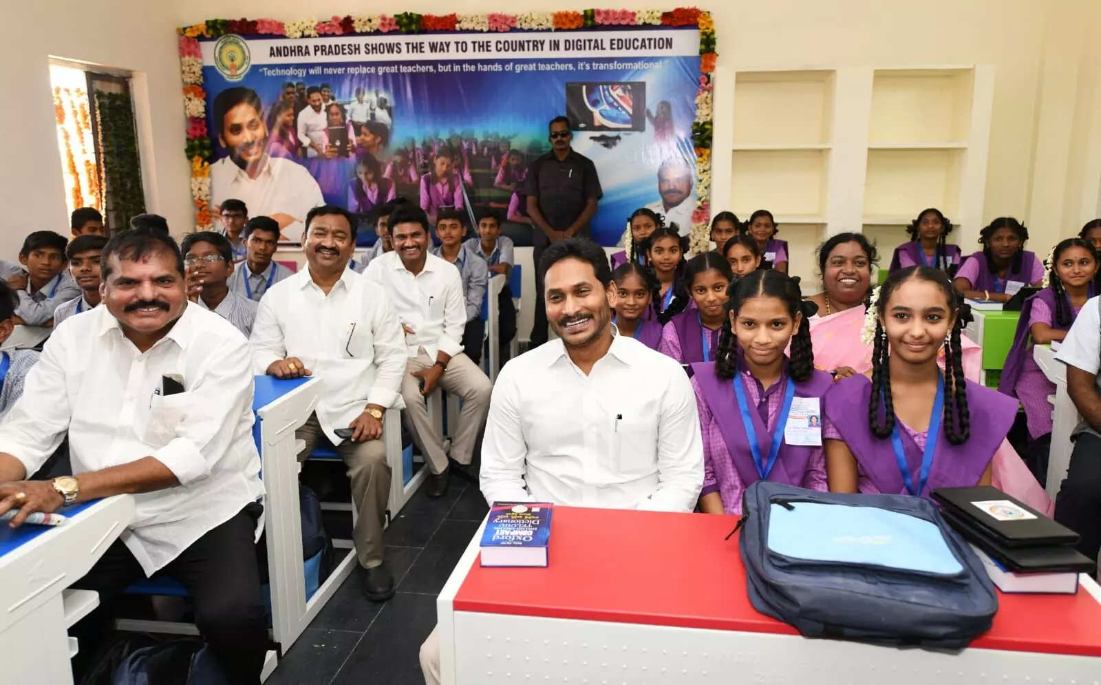 YS Jagan interacts with students in AP’s digital classrooms, first in country’s govt schools