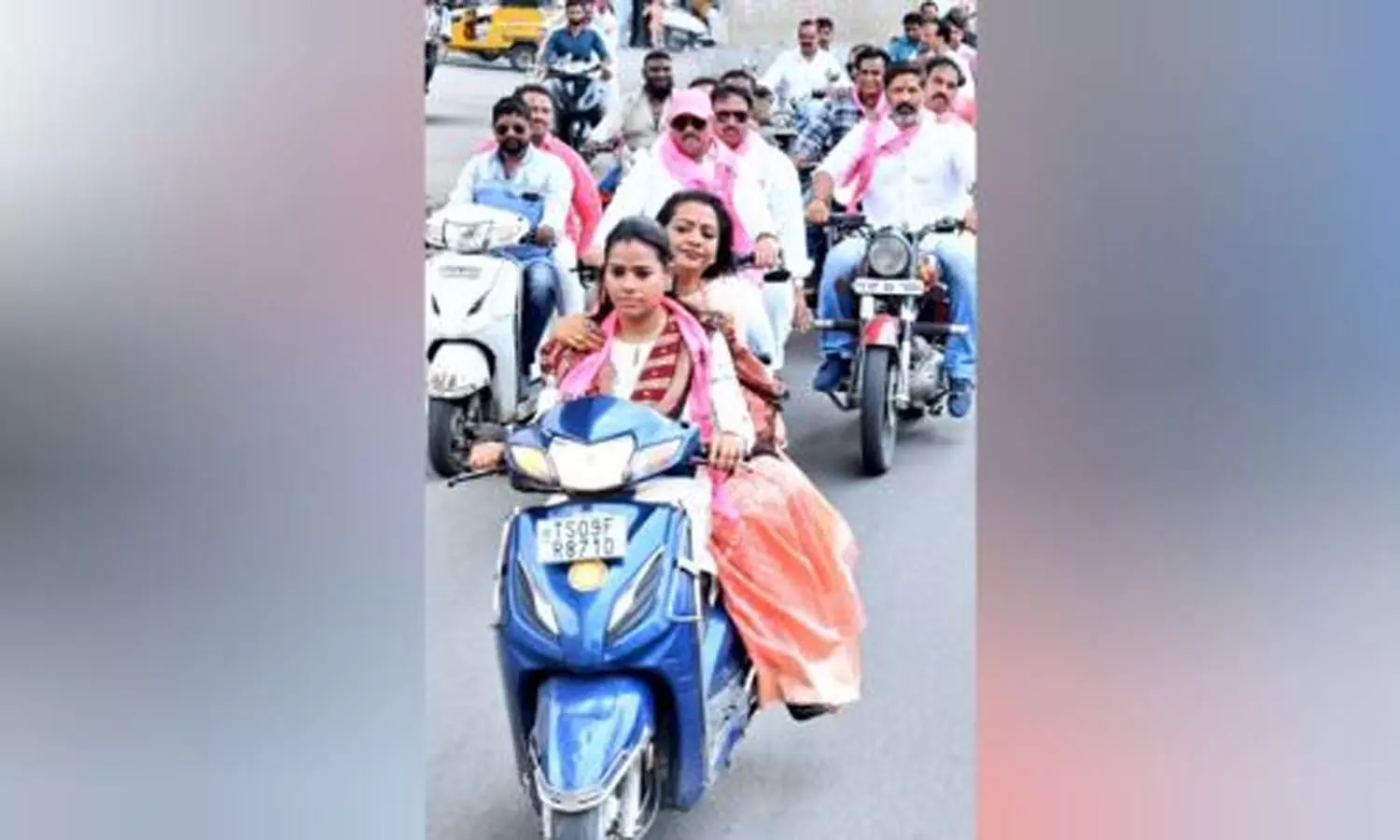 GHMC Mayor Gadwal Vijayalaxmi fined for violating helmet rule as pillion rider