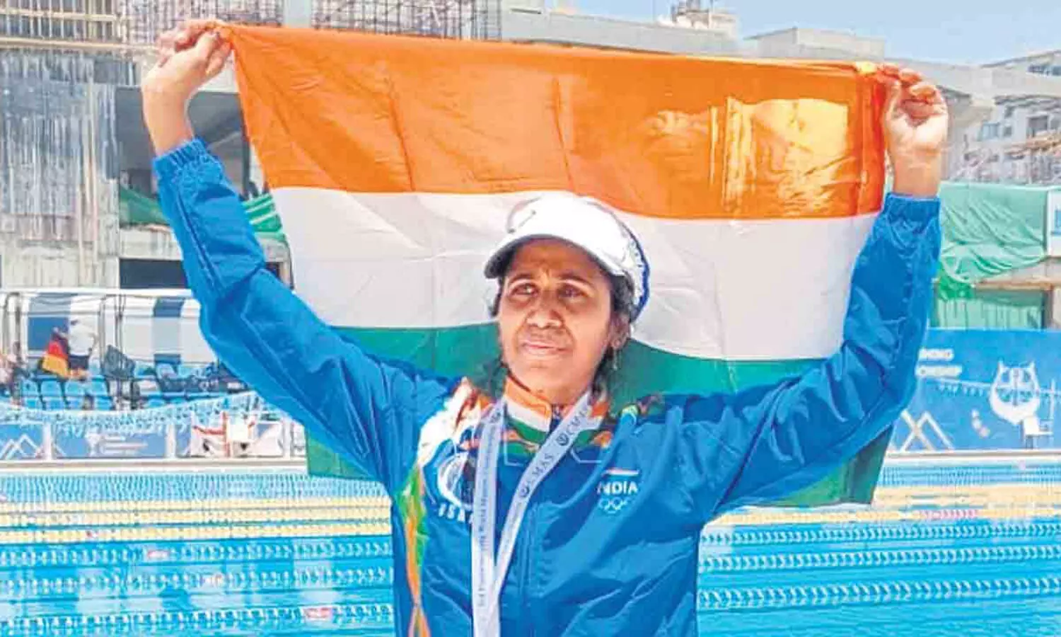 Queenie Victoriya Gandam wins two medals at Finswimming World Masters Championship in Cairo