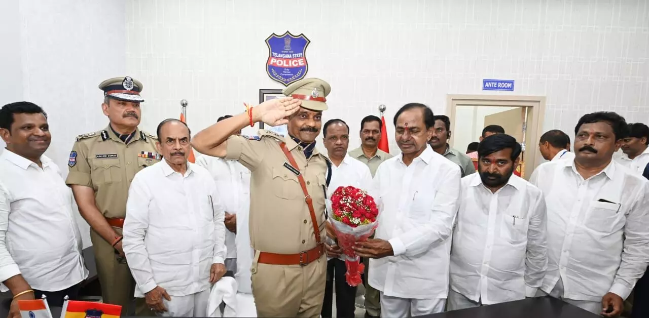 KCR opens integrated district offices complex, police office, medical college, market at Suryapet