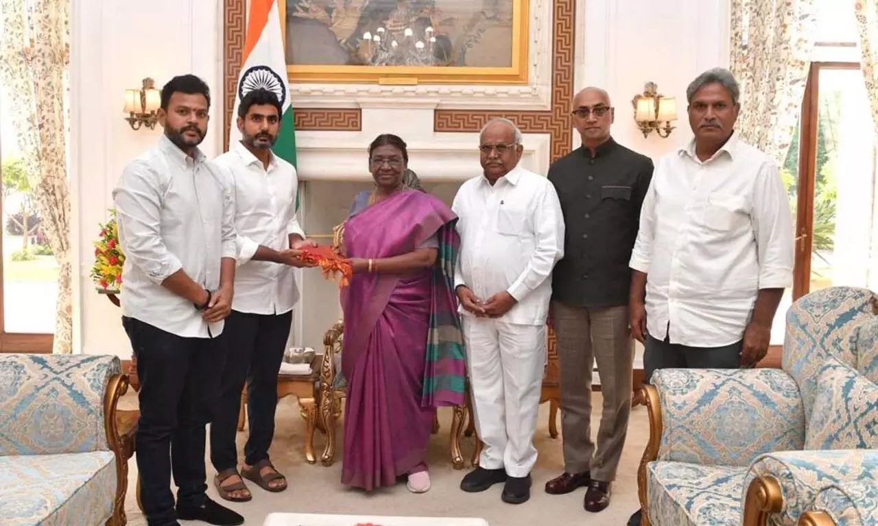 Naidu Arrest: Uphold democracy in Andhra Pradesh, Lokesh urges President Draupadi Murmu