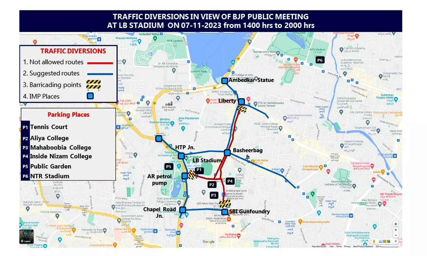 Avoid these roads in Hyderabad during Prime Minister Narendra Modis visit on November 7