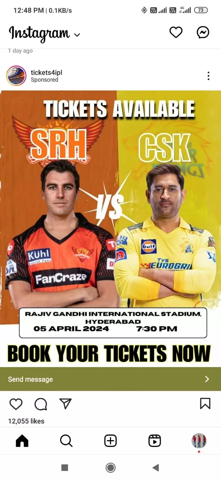 Beware of fraudsters selling SRH vs CSK IPL tickets on April 5