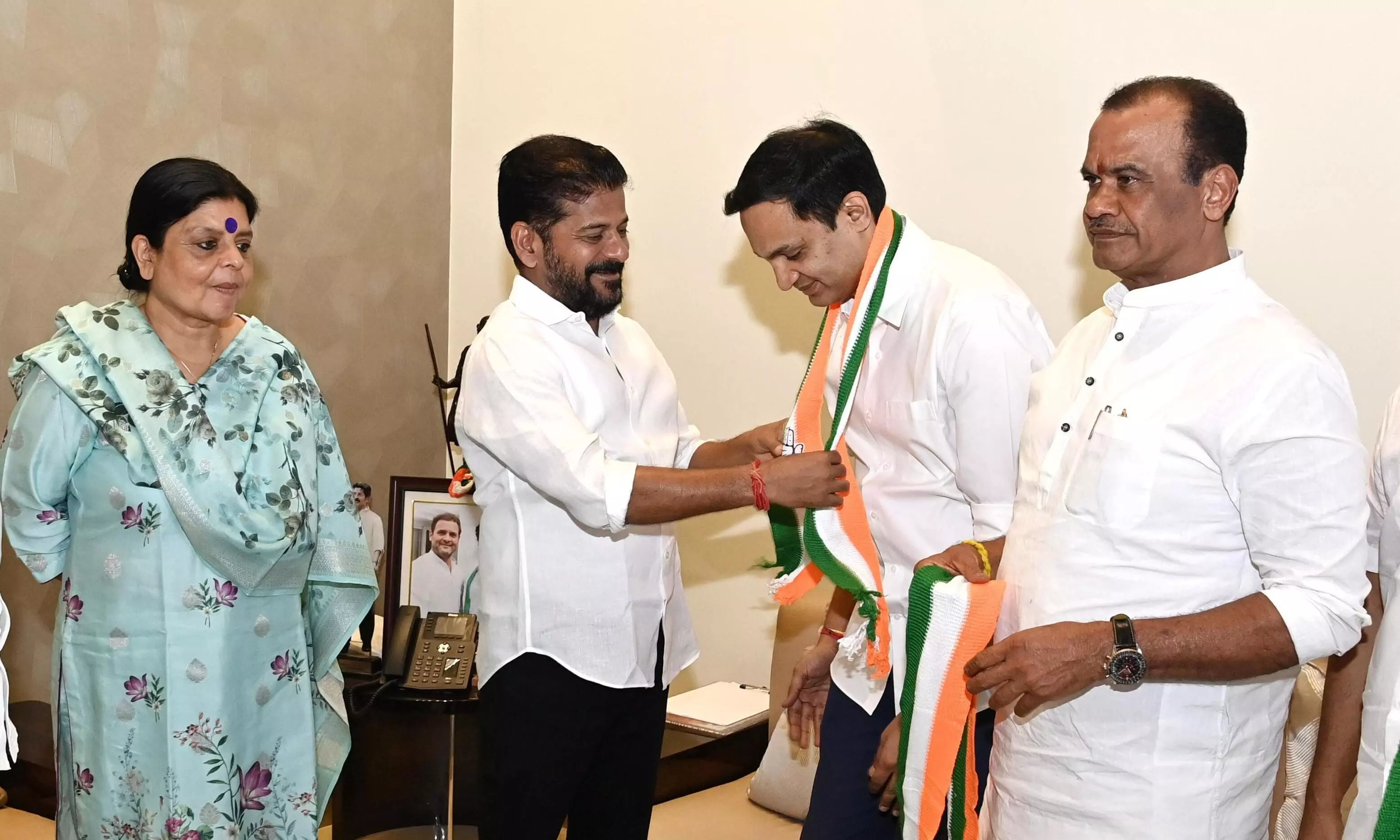 Gutha Sukender Reddy’s son Gutha Amith Reddy joins Congress in presence of Revanth Reddy