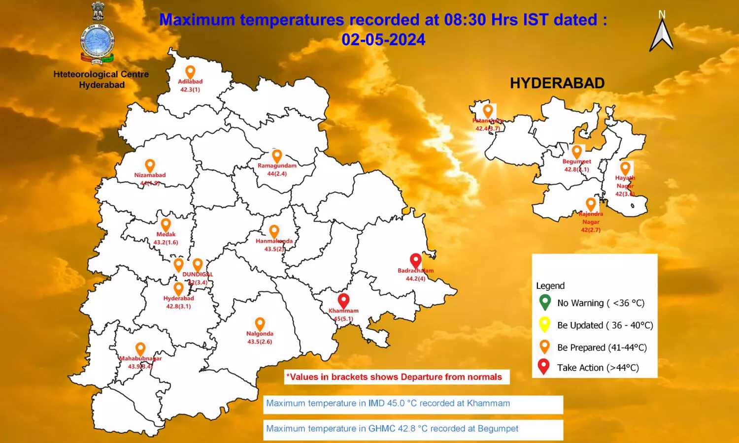 IMD issues Orange heatwave warning for next five days in Telangana