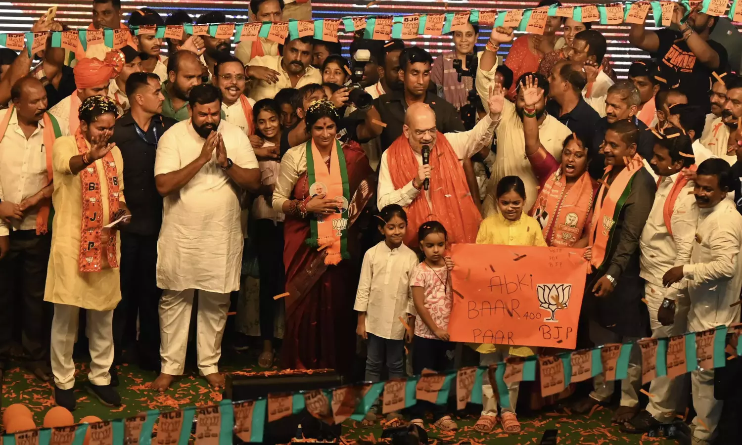 Amit Shah, Kishan Reddy, Madhavilatha, Raja Singh of BJP  booked for letting kids into poll campaign