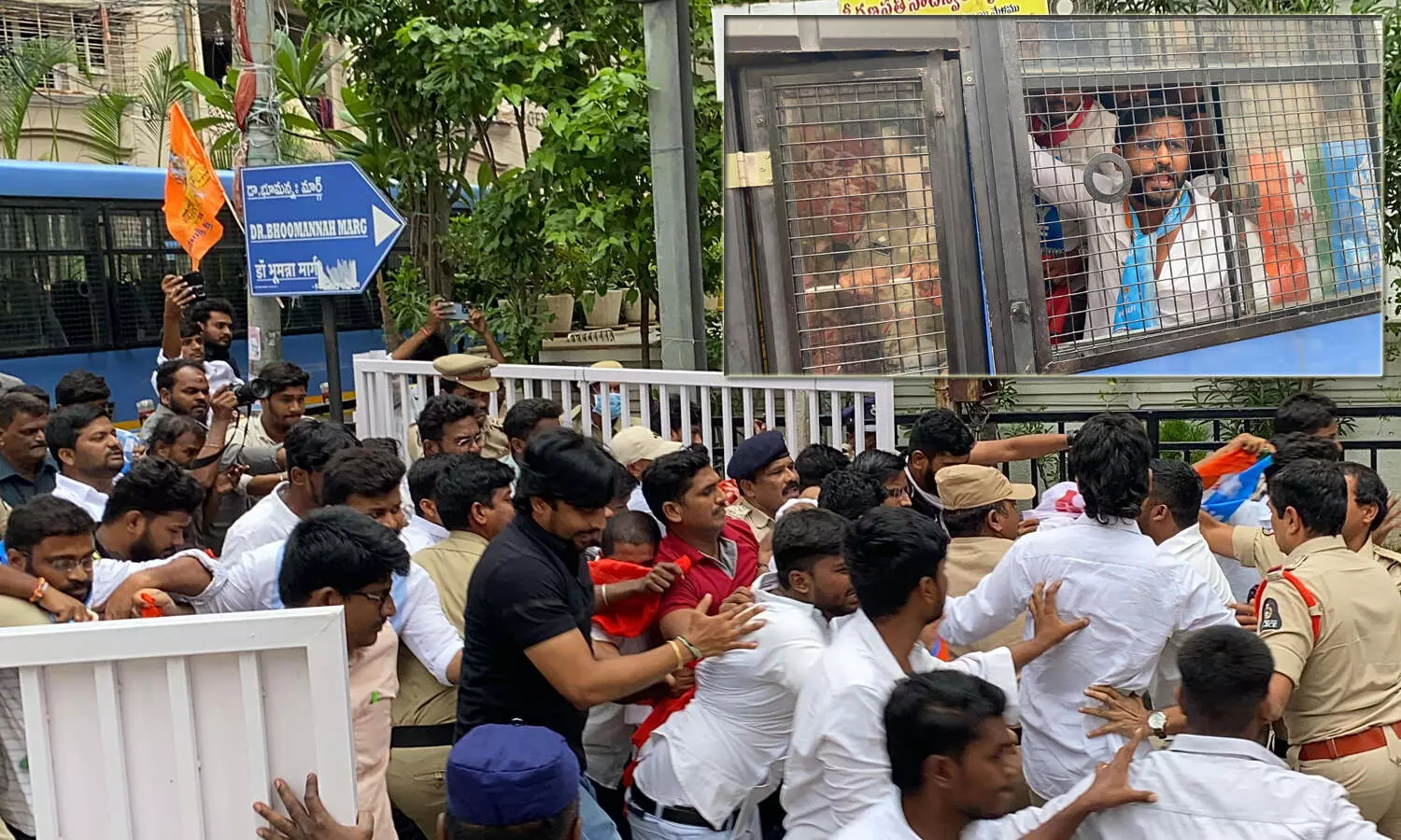 Student unions hold protest near Union Minister Kishan Reddys residence over NEET controversy