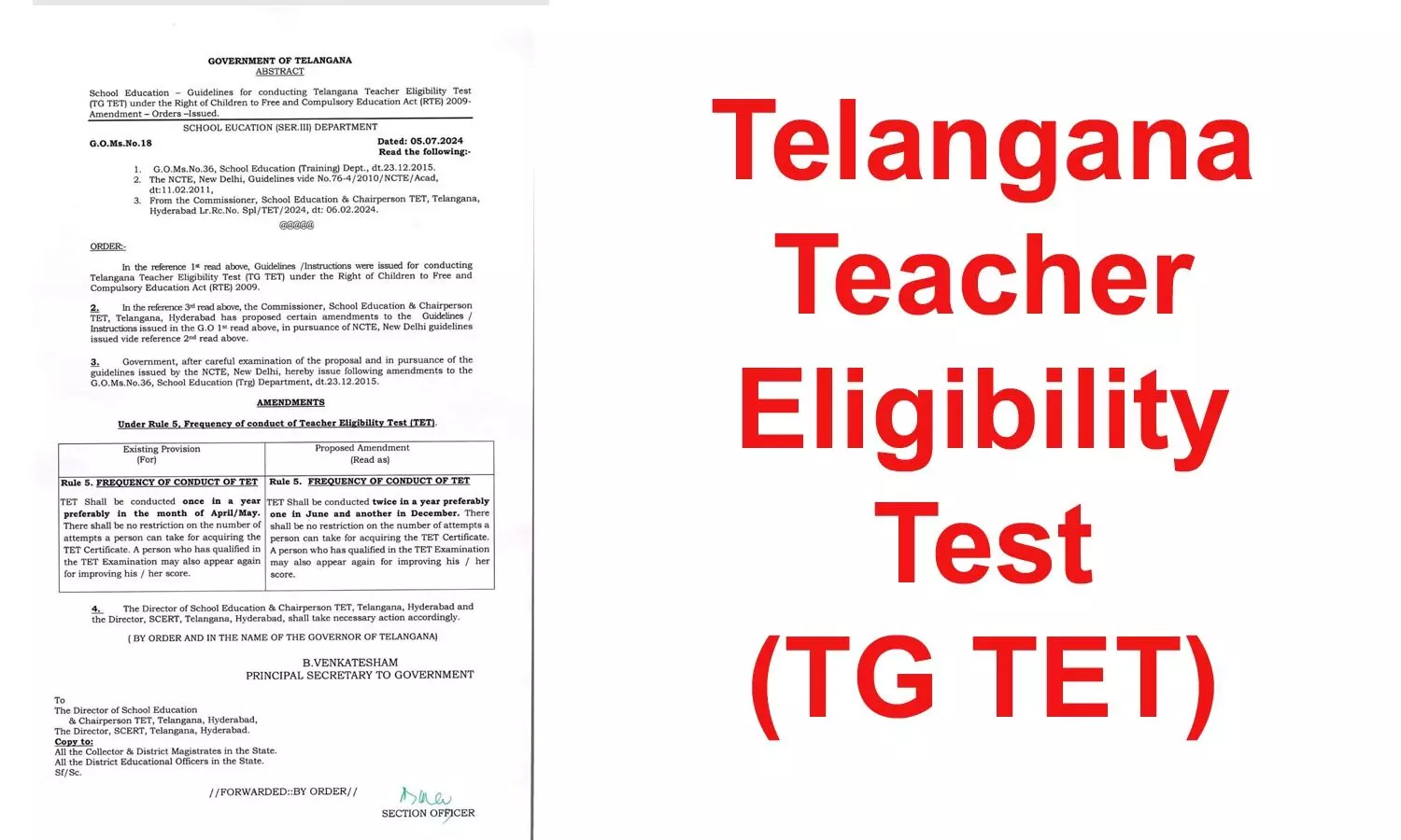 TET will now be conducted twice a year: Telangana Government issues new guidelines