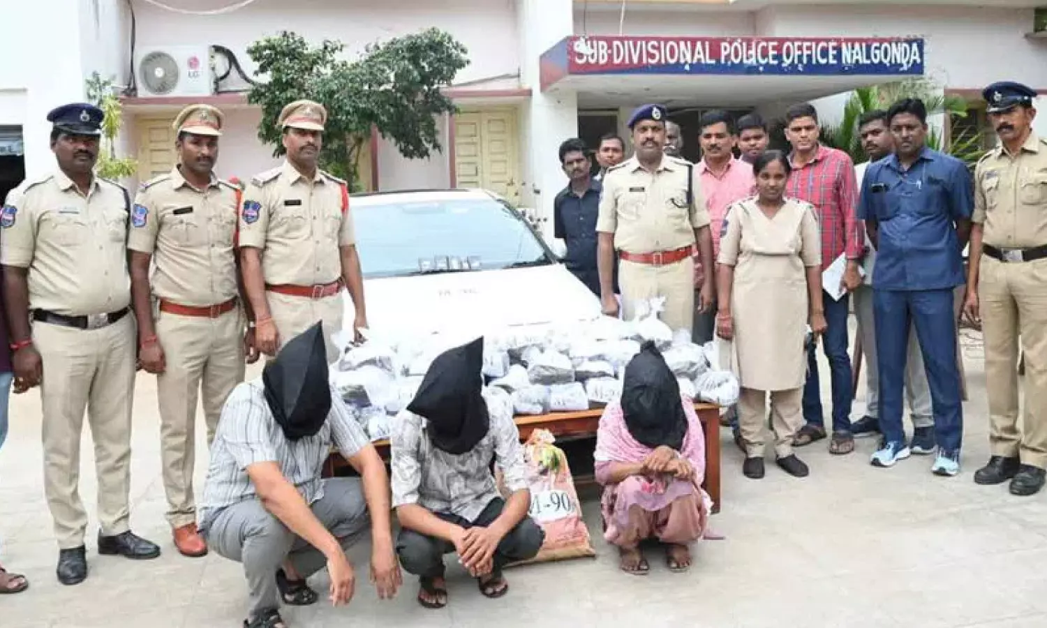 Nalgonda police seize 73 kgs Ganja, three smugglers arrested