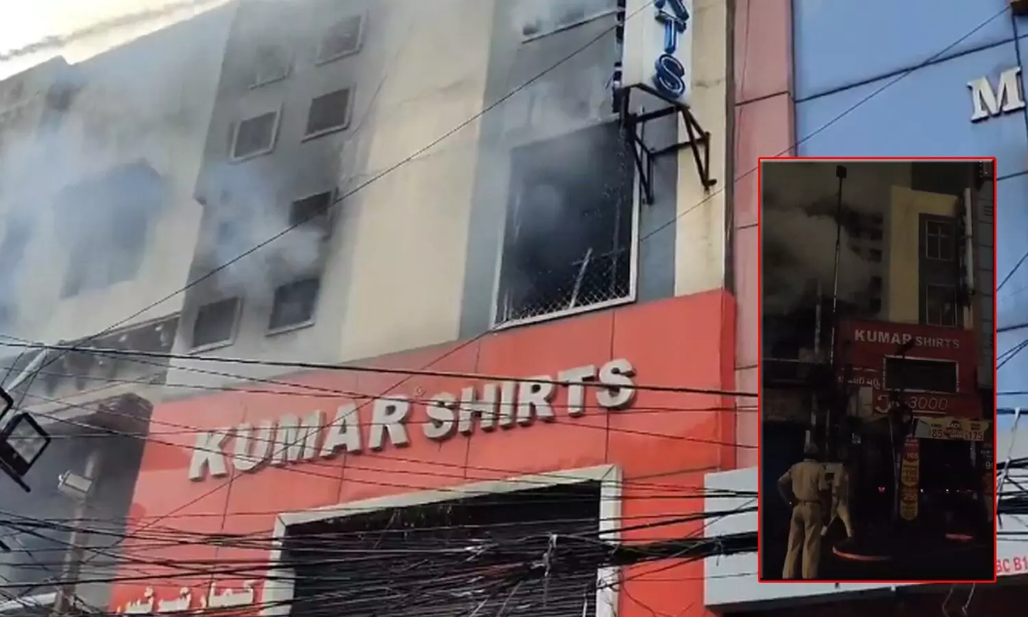 Fire erupts at garment showroom in Hyderabads Old City, No casualties reported