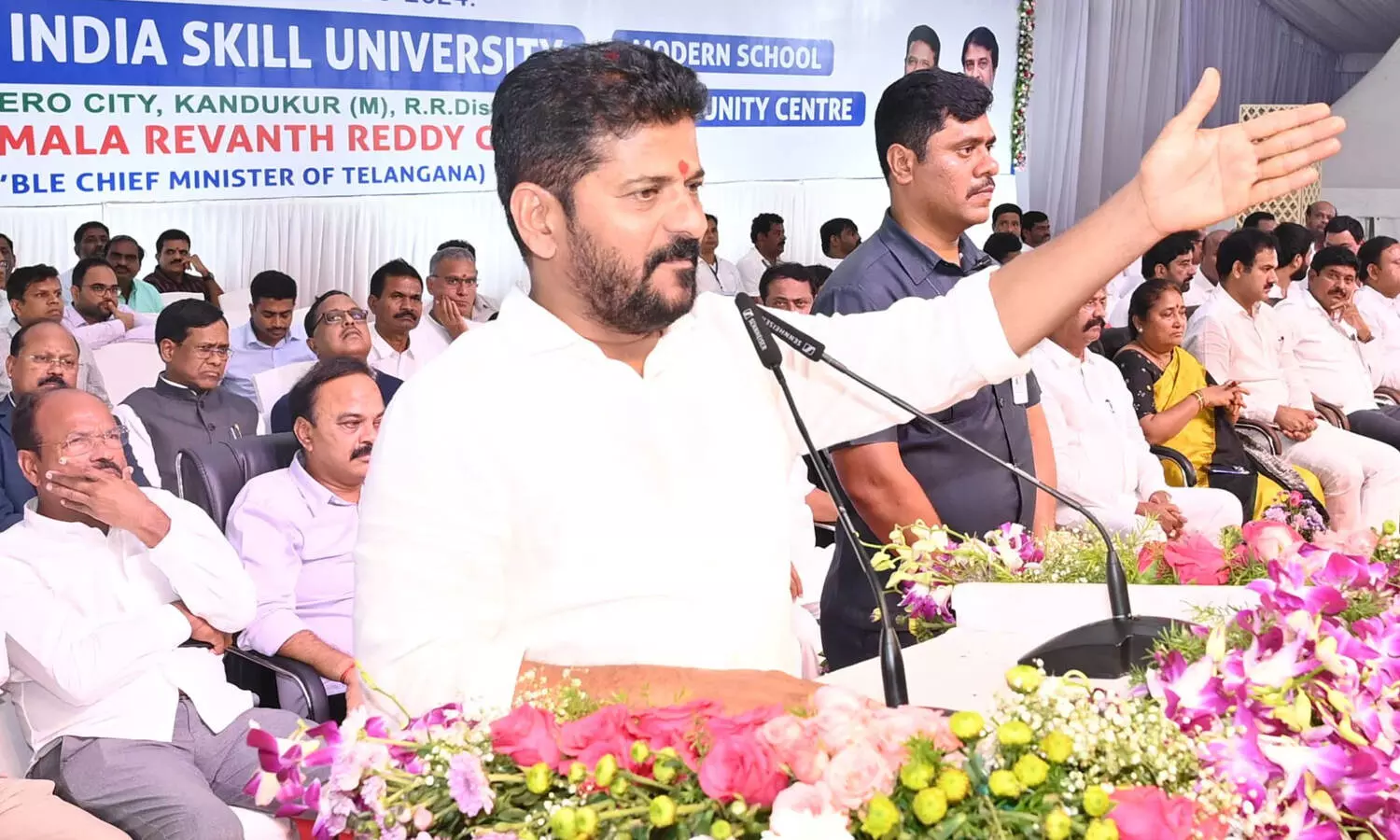 Revanth Reddy lays foundation stone for Young India Skill University