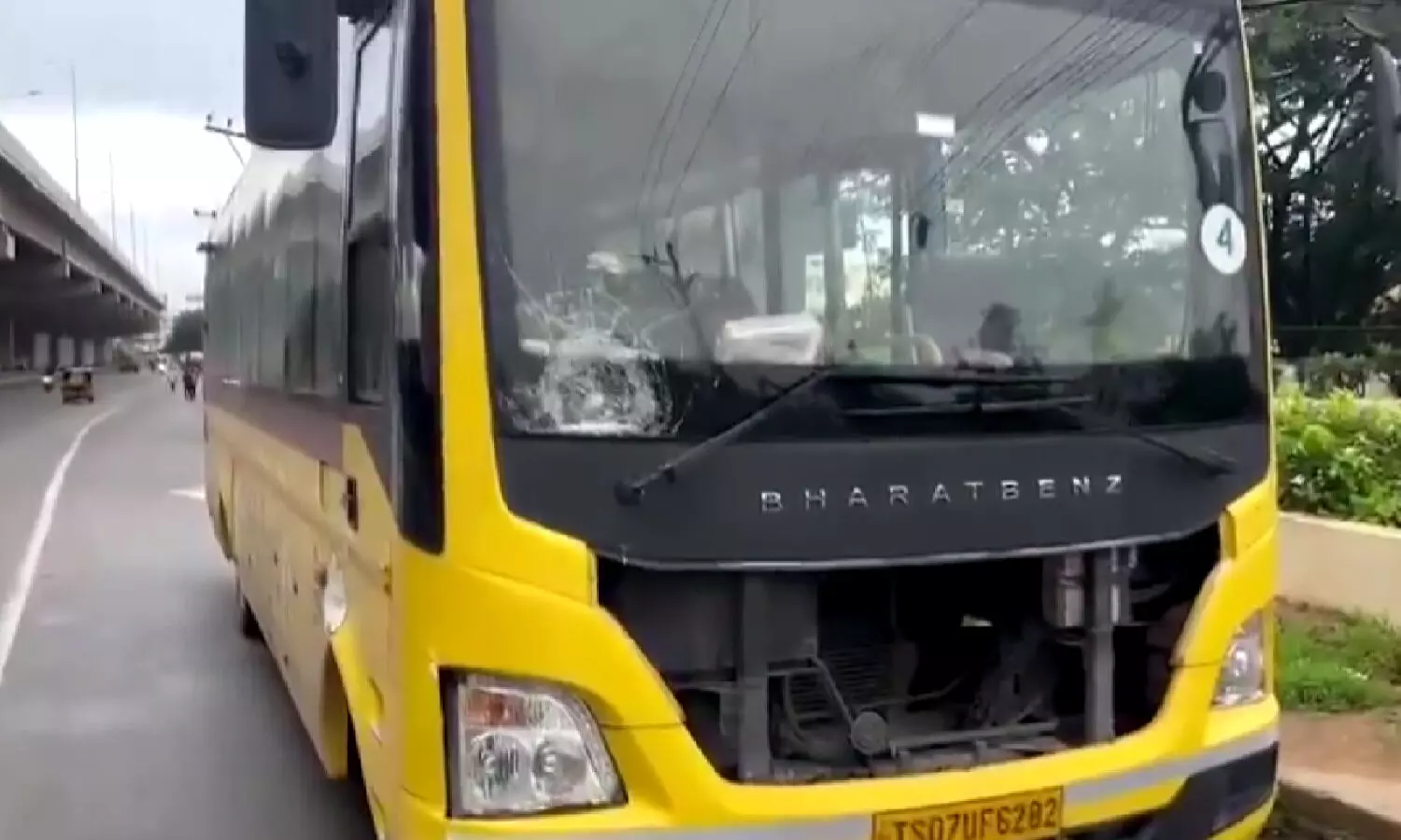 Pedestrian killed in school bus collision in Shamshabad