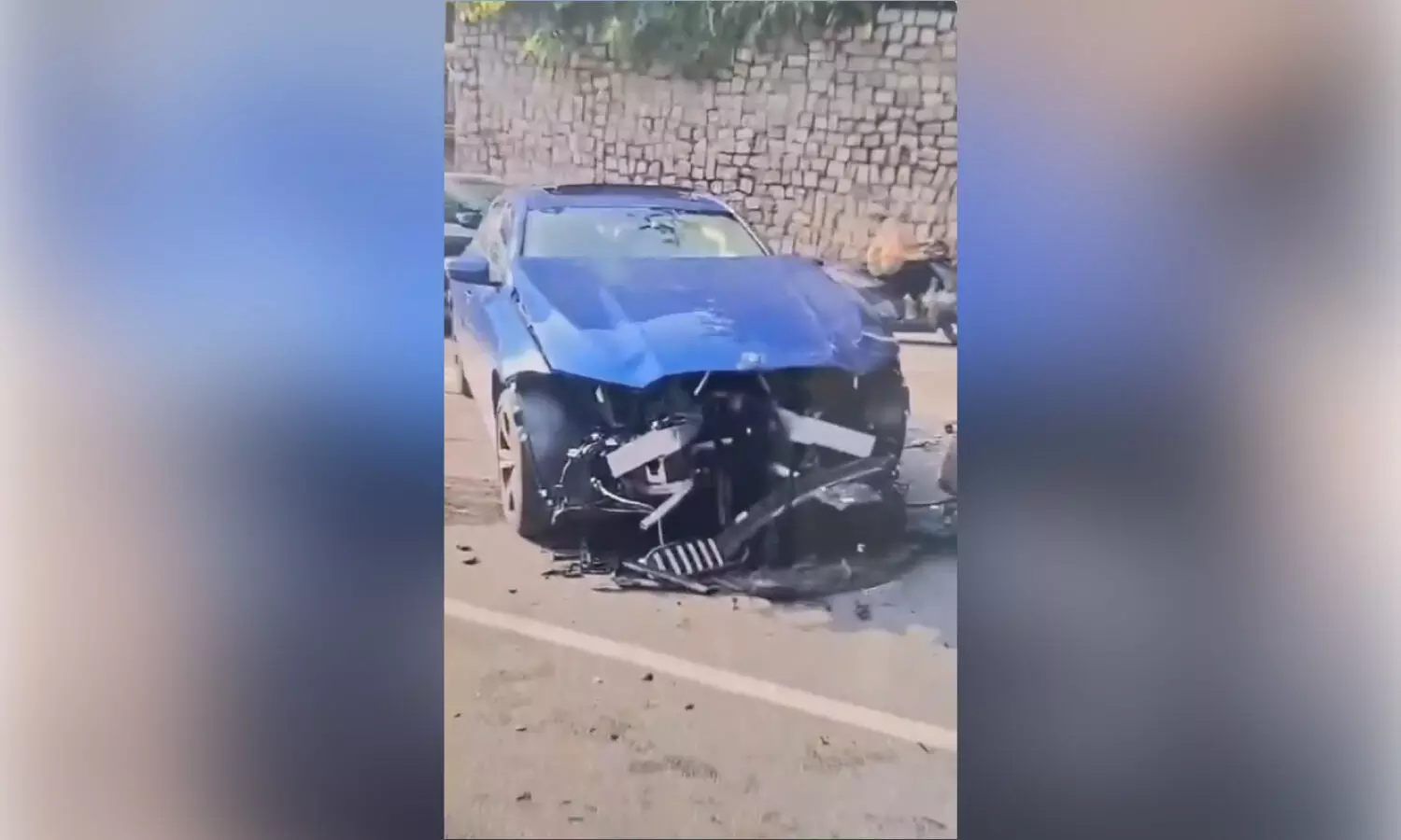 BMW car crashes into divider in Khairatabad, two injured