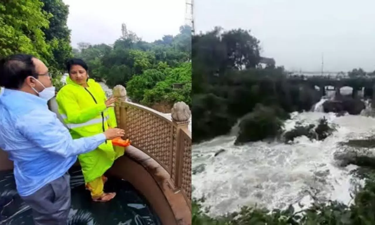 Deputy Mayor inspects Hussain Sagar gates amid heavy rains in Hyderabad