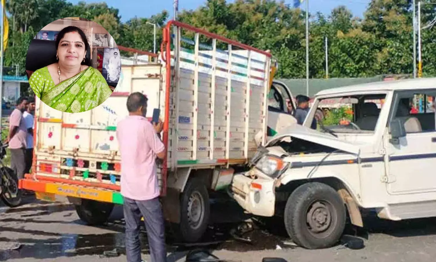 AP Minister Sandhya Rani escapes major accident as convoy vehicle crashes