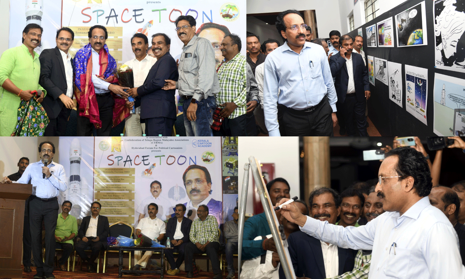 ISRO chief Somanath brings humour history to space-themed cartoon exhibition in Hyderabad