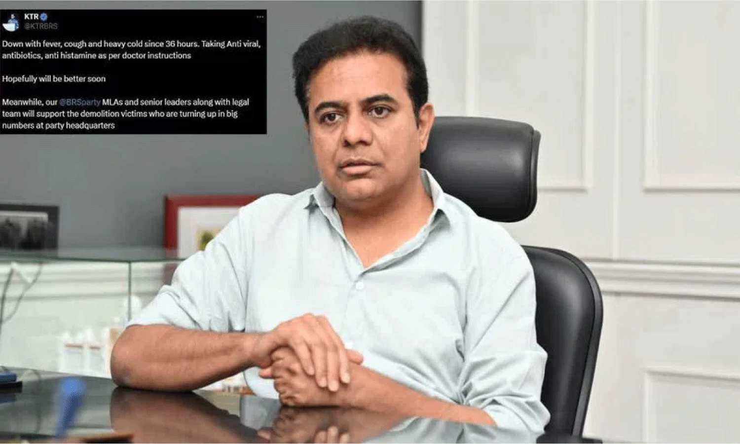 KTR unable to meet HYDRAA eviction victims due to illness, assures support