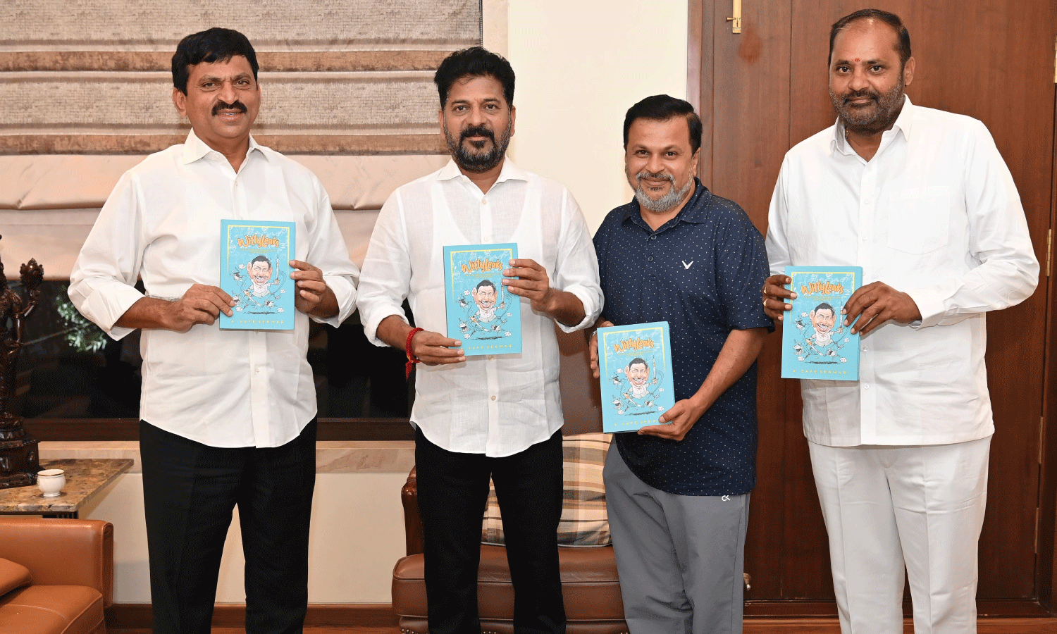 CM Revanth Reddy launches senior journalist Saye Sekhars book WittyLeaks