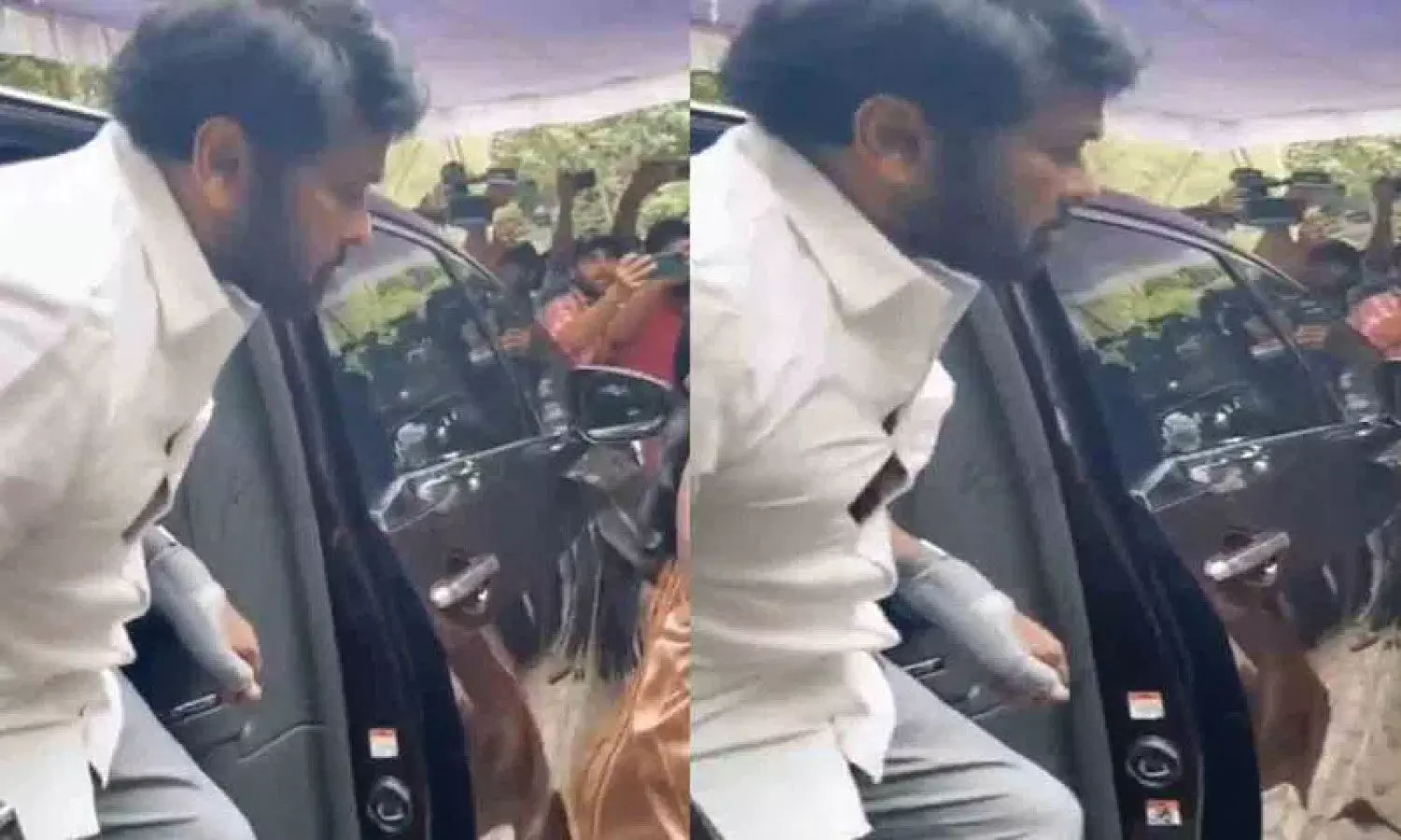 Actor Chiranjeevi suffers hand injury, visits Rajendra Prasads residence