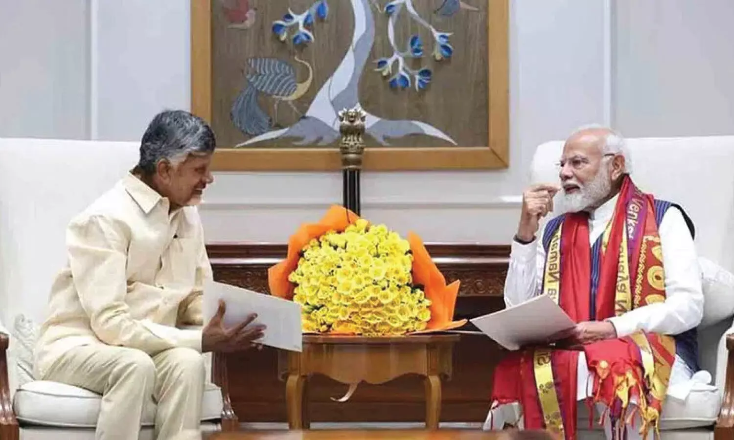 AP CM Chandrababu meets PM Modi during Delhi visit