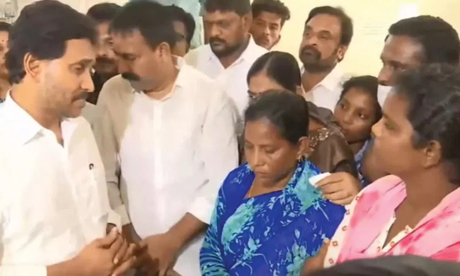 Former AP CM Jagan consoles family of attack victim Sahana in Guntur